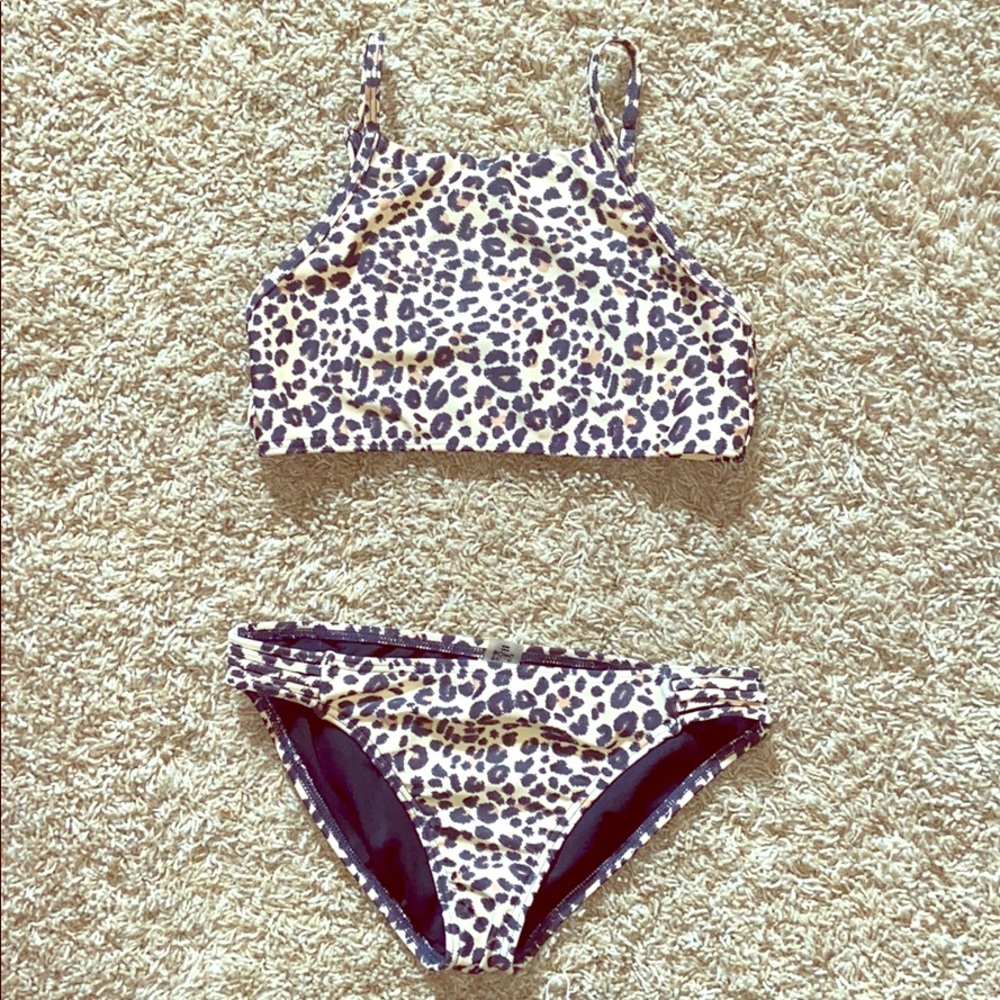 Billabong Leopard Animal Swimsuit Bikini 12 girls